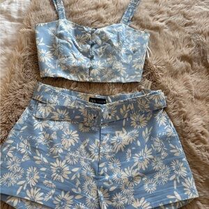 Zara Light Blue Floral Set